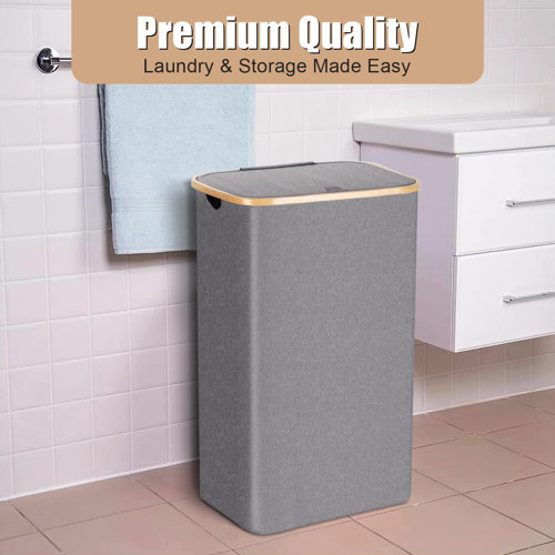 Ebern Designs Canvas Laundry Hamper with Handles Wayfair